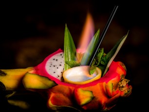 Dragon Fruit Margarita with straw