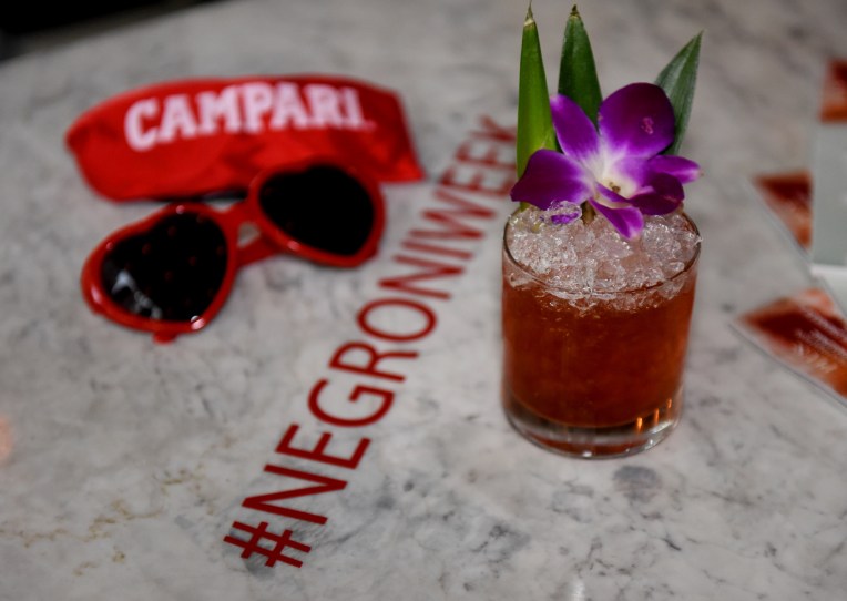 Negroni Week kick-off at The Rag Trader, Monday, June 4, 2018, in New York.